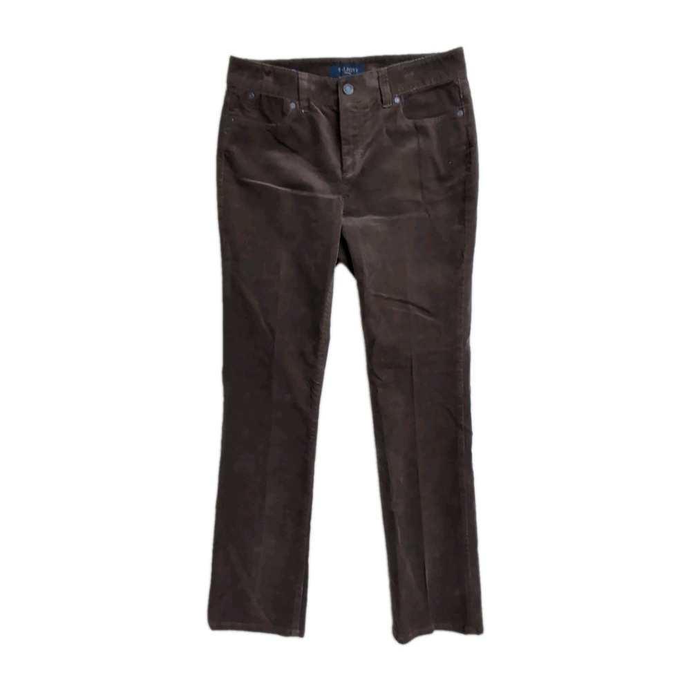 Talbots Corduroy Jeans Womens 6 Petite Brown Stretch Straight Leg Heritage